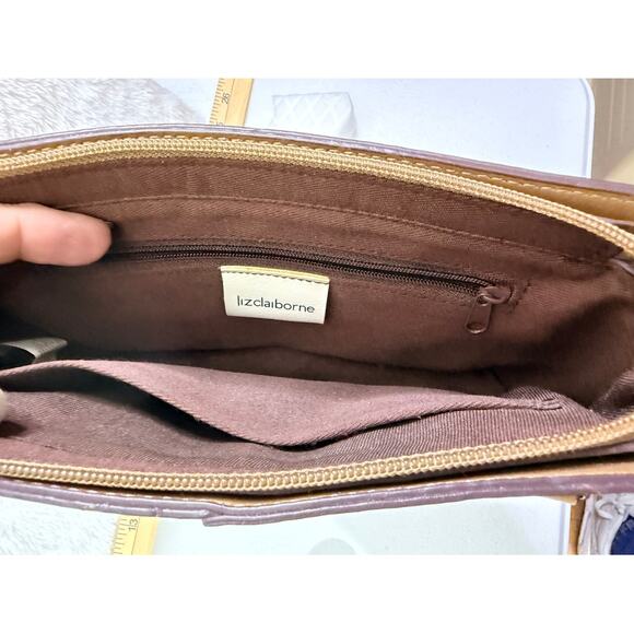 Liz Claiborne Mini SHoulder bag Baguette purse with outer zipper pocket faux ltr - Picture 5 of 8